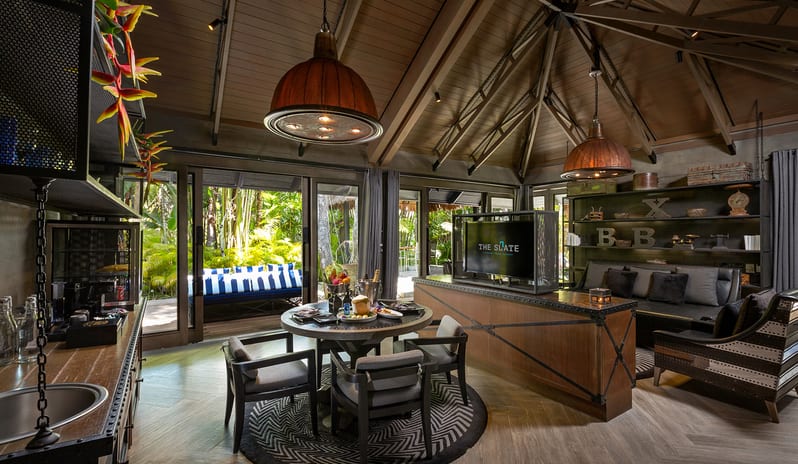 Two Bedroom Family Pool Villa Living room dining table-2